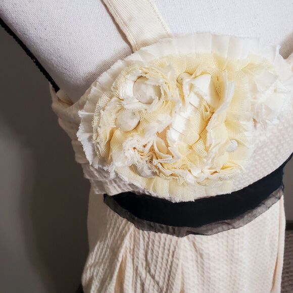 Anthropologie Deletta Dress Size XS Breakfasting Corsage Cream Waffle Knit Dance - Picture 6 of 12